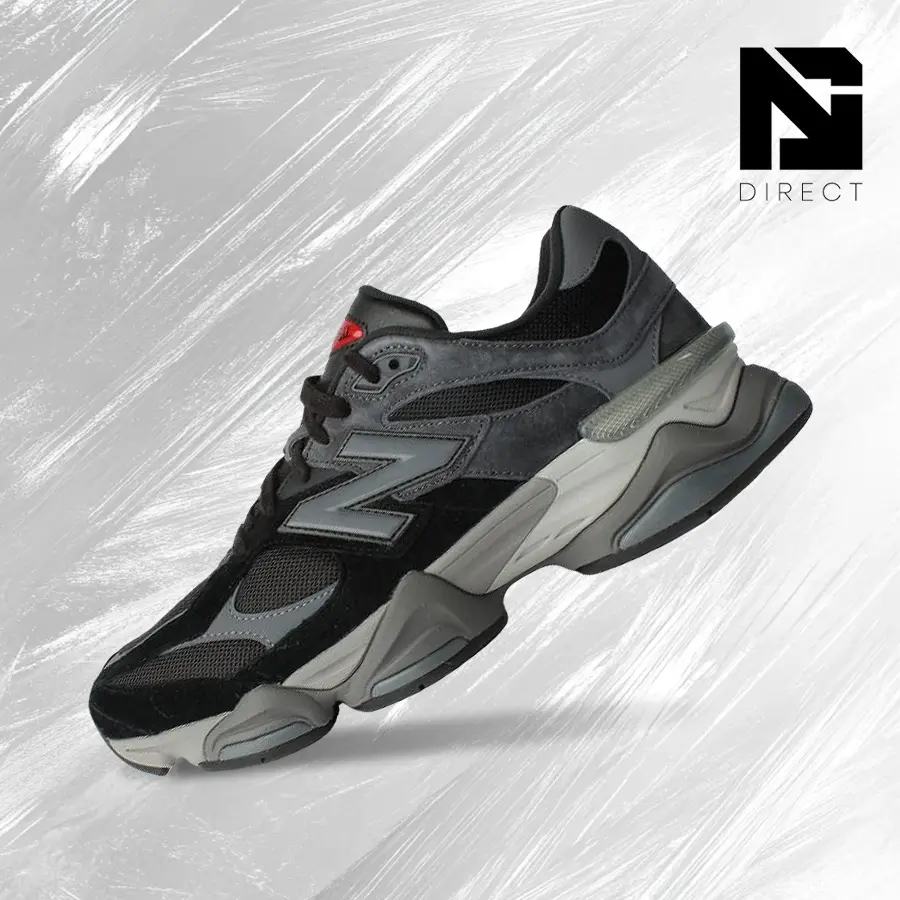 New Balance 9060 U9060BLK Men's Wide Sizes Lifestyle Sneakers - Black Castlerock Grey - Vintage Spring-Summer Inspired - Shock-Absorbing Cushioned Running Shoes - Gym to Streetwear Casual Footwear - Back to School Sports Shoes
