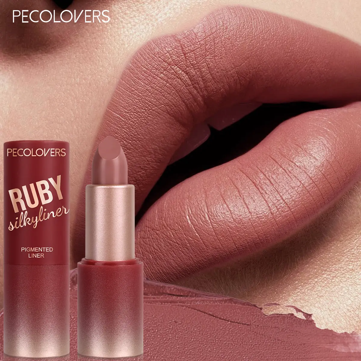 1 Pc Matte Lipstick, Waterproof Lip Color, Non-Sticky Lip Makeup, Tinted Lip For Party And Daily Wear, Cherry Red And Rose Pink And Coffee, Lip Beauty Essential