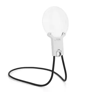 138mm 16X Hands Free Neck Magnifying Glass with LED Light Rechargeable Page Magnifier for Reading Sewing Knitting Cross Stitch & Crafts