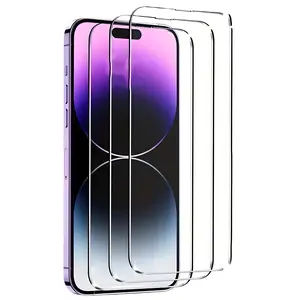 3pcs Tempered Glass Screen Protector for iPhone 15, 15pro, 15 Pro Max, Mica Material, Durable Glass Film, Apple Compatible