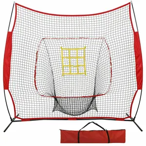 SuperDealUsa 7x7 Baseball & Softball Practice Net, Portable Upgraded Strike Zone, Batting Practice Equipment with Carry Bag