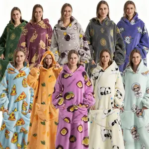 Wearable Blanket Hoodie - Cozy Sherpa Fleece with Giant Pocket,Heavyweight, Oversized Hooded Throw for Adults (Christmas Gift Idea)