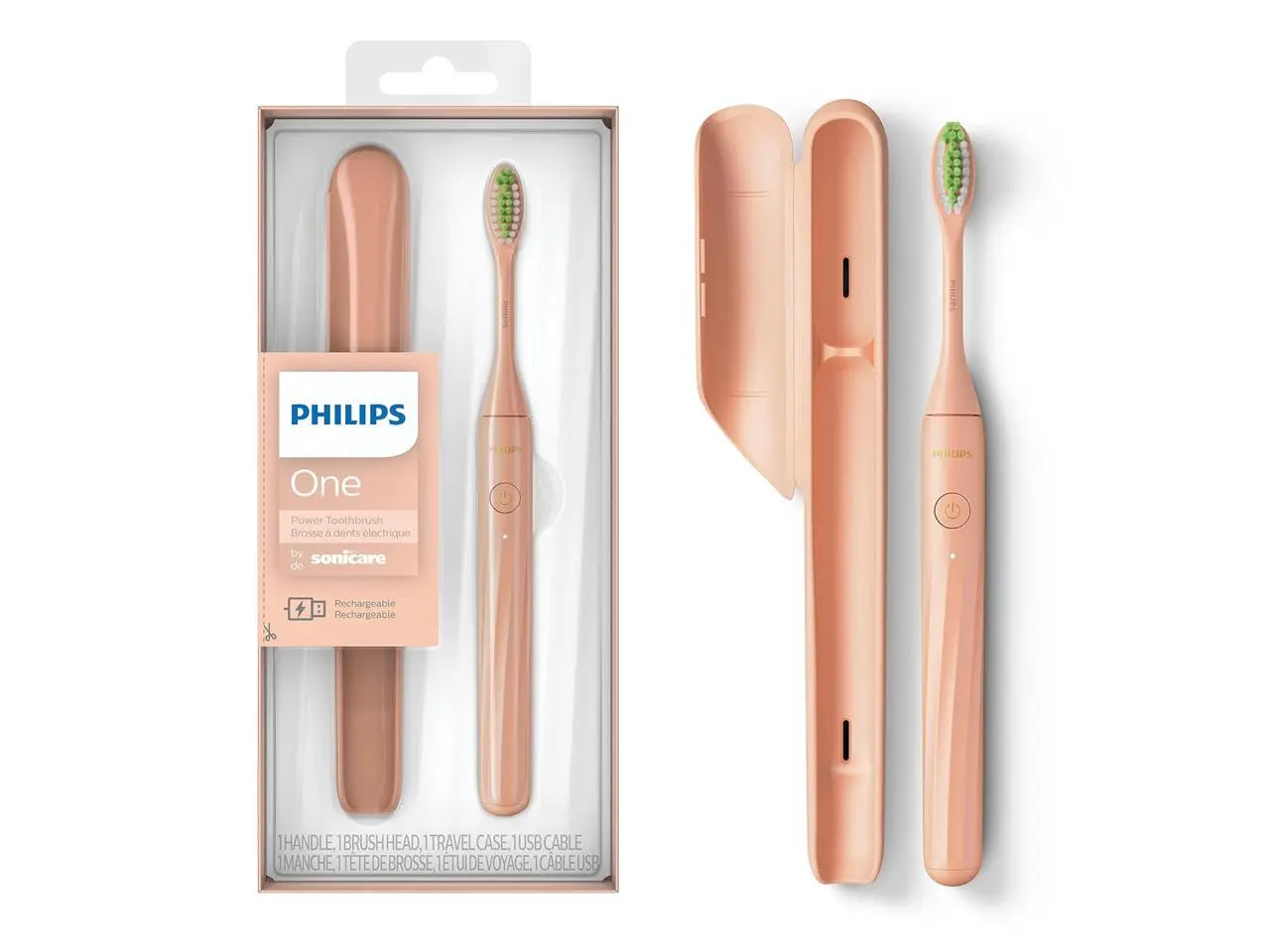 Philips One by Sonicare Rechargeable Toothbrush, Shimmer, (HY1200/25) Handle