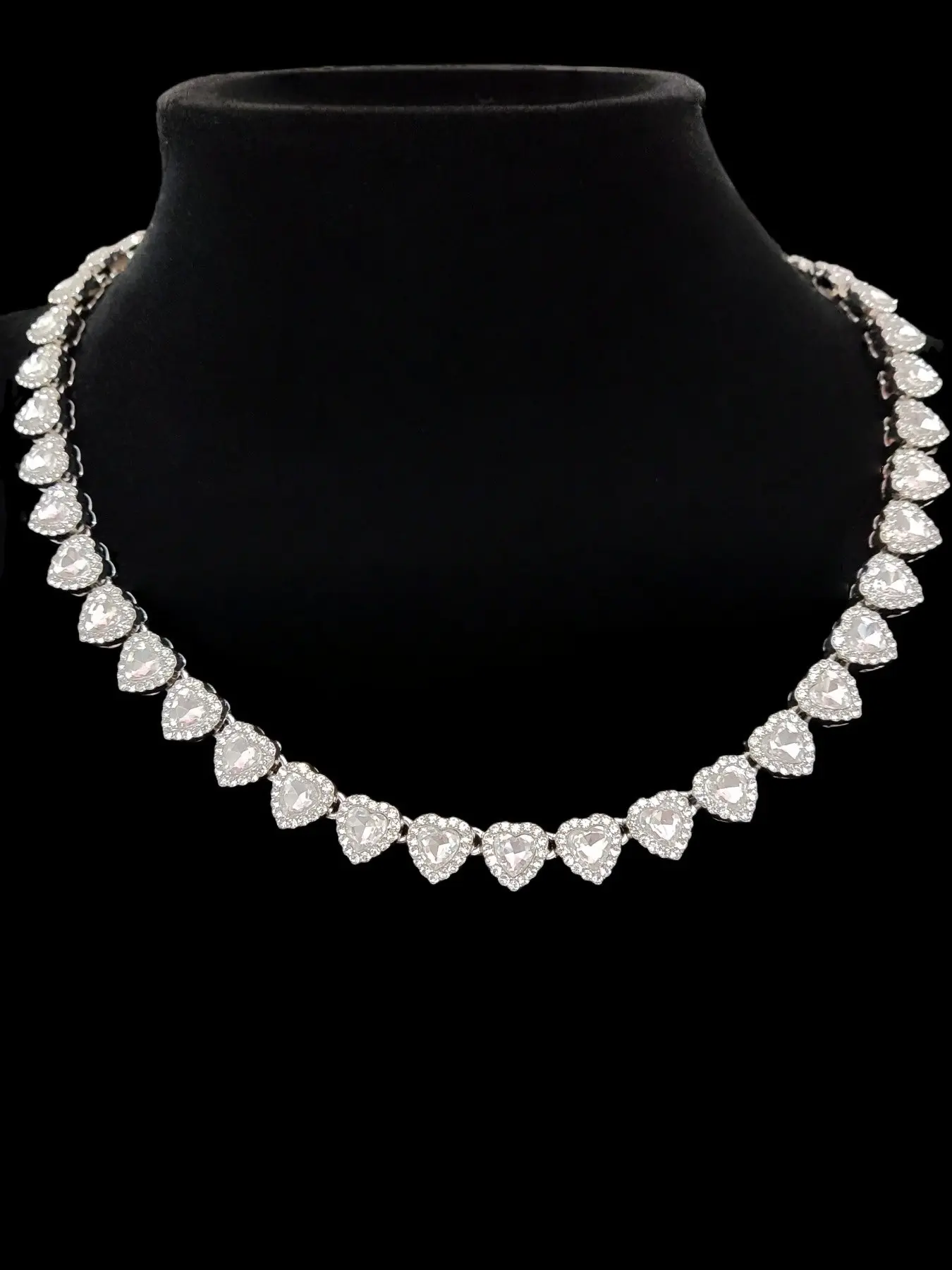 1Piece 10mm Love Heart Shape Chain Necklace  Men or Women Hip Hop Iced Out Bling Bling Chain Necklace  Fashion Punk Trendy Jewelry Valentines Gif Heart Design Necklace Chunky Necklace Fashionable Accessory