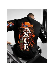 2026 New One Piece Men's T-shirt Portgas D. Ace Anime Summer Men's and Women's Short Sleeved T-shirt Large Streetwear Clothing Four Seasons Wear