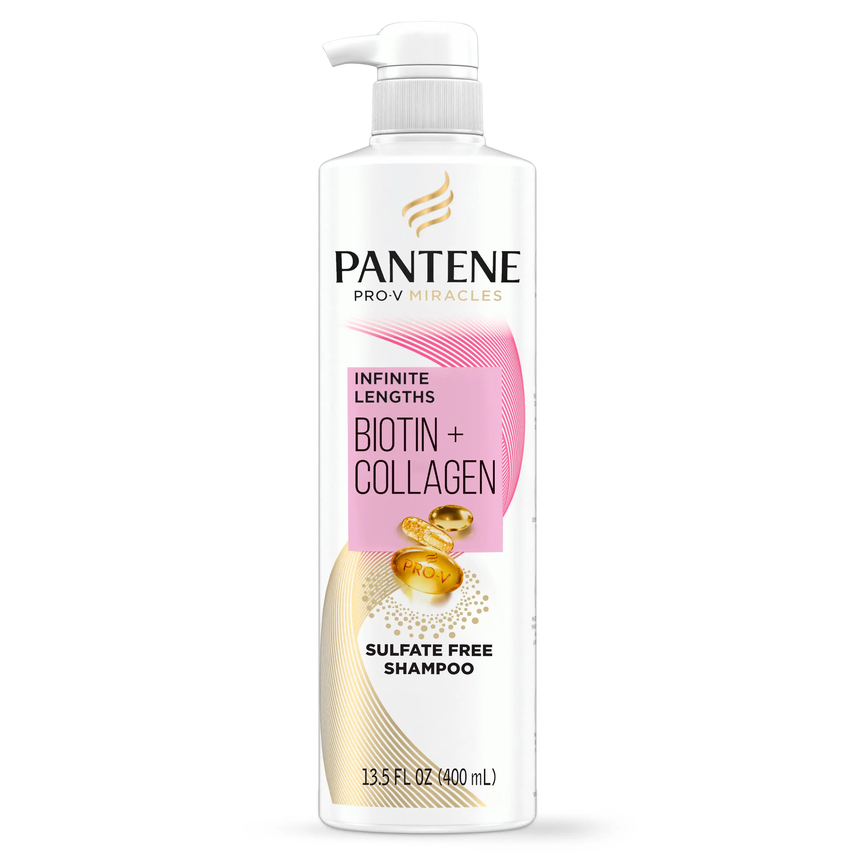 Pantene Pro-V Miracles Infinite Lengths Biotin & Collagen Sulfate-Free Shampoo, 13.5 fl. oz.