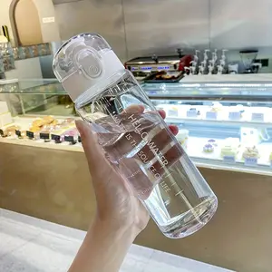 FUNYH 1pc 26oz BPA-Free Plastic Water Bottle, Leak-Proof & Fall-Proof, Transparent Large Capacity, Portable for Outdoor Use, Hand Wash Only - Round Shape