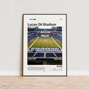 Lucas Oil Stadium Poster, Indianapolis Colts Poster Print, Stadium Poster, Sports Poster,  Mid Century Modern, Football Fan Gift Print unframed canvas poster Decor Glossy trendy poster