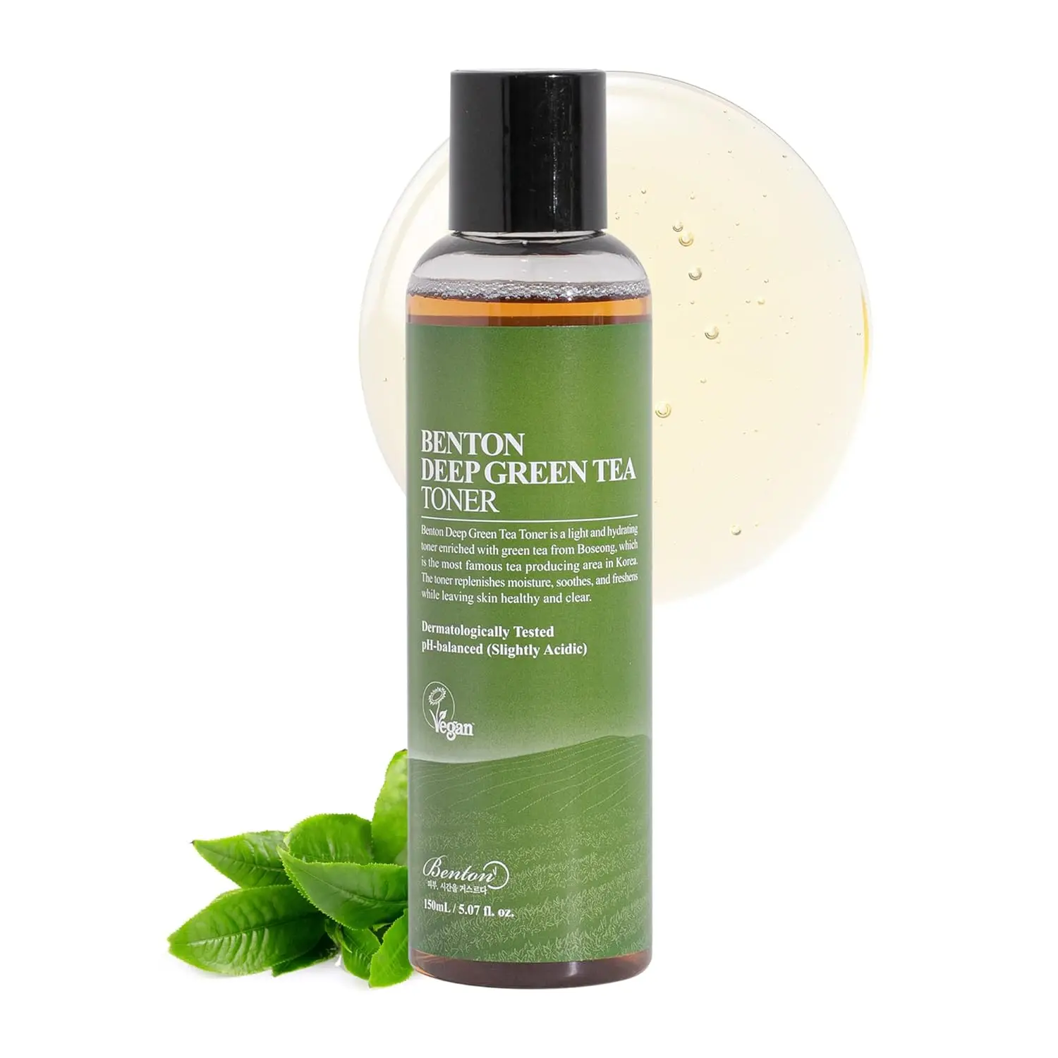 BENTON Deep Green Tea Toner 150ml (5.07 fl.oz) - Green Tea Toner for Face | for Sensitive Skin |  for Face | for Oily Skin | Hydrating | Nourishing  | Smoother | Skincare