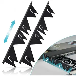 2-Pack Stainless Steel Stove Filler Guards, Adjustable Size (13.8-27.5 in) Heat-Resistant Easy-Clean Trim Kit for Kitchen Oven Range Counter Sides