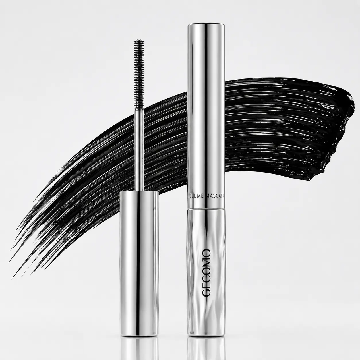 GECOMO Waterproof Eyelash Mascara with Metal Lash Brush Eyebrow and Eye Tools, Daily Makeup Cosmetic - 24-Hour Longwear, Thick, Well-Defined Lashes Enhancing Mascara for Daily Use