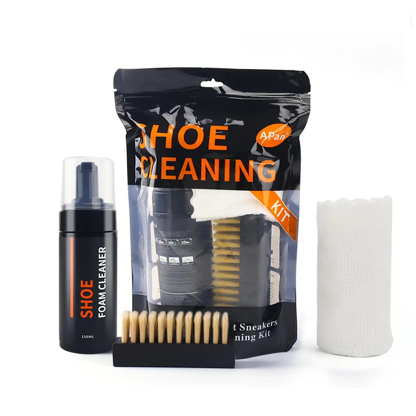 Suitable for suede leather boots - white shoe cleaner set. Multi-functional foam cleaner for sports shoes - effectively removes stains, provides deep cleaning, shows quick results, removes yellowing and whitening effect.
