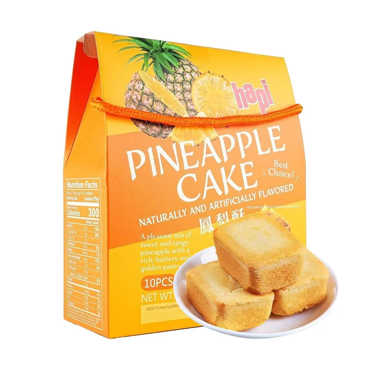 HAPI Pineapple Cakes Taiwan Style 10 Pieces 250g Afternoon Tea Pastry Snack
