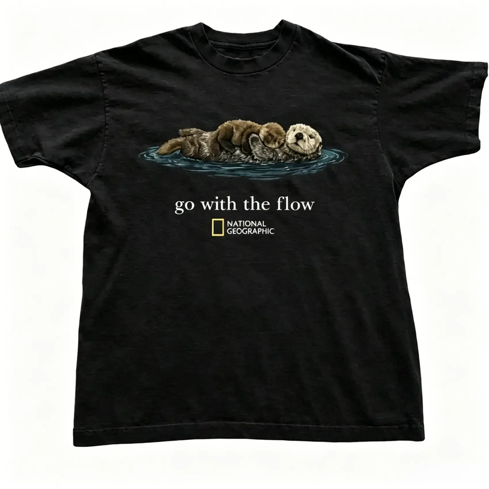 [Sale off up to 50%25] Otter Go With The Flow Graphic TShirt Unisex Vintage Style Animal Lover Gift Cute Sea Otter Tee Nature Inspired Shirt everyday graphic tee  cotton tee shirt everyday graphic tee  cotton tee shirt