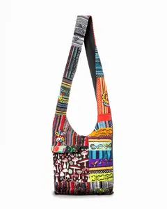 Kathmandu Collection Tribal Stripe Patchwork Hobo Bag