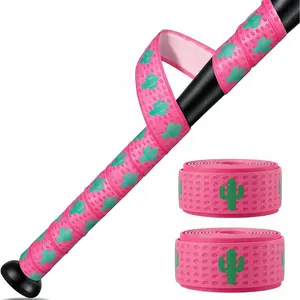 2 Pcs Cross Baseball Bat Grip Tapes, 1.5mm, Precut and Full Softball Grip Tape,Non-Slip Baseball Bat Wrap, for Multi-Sport Handles (Cactus)