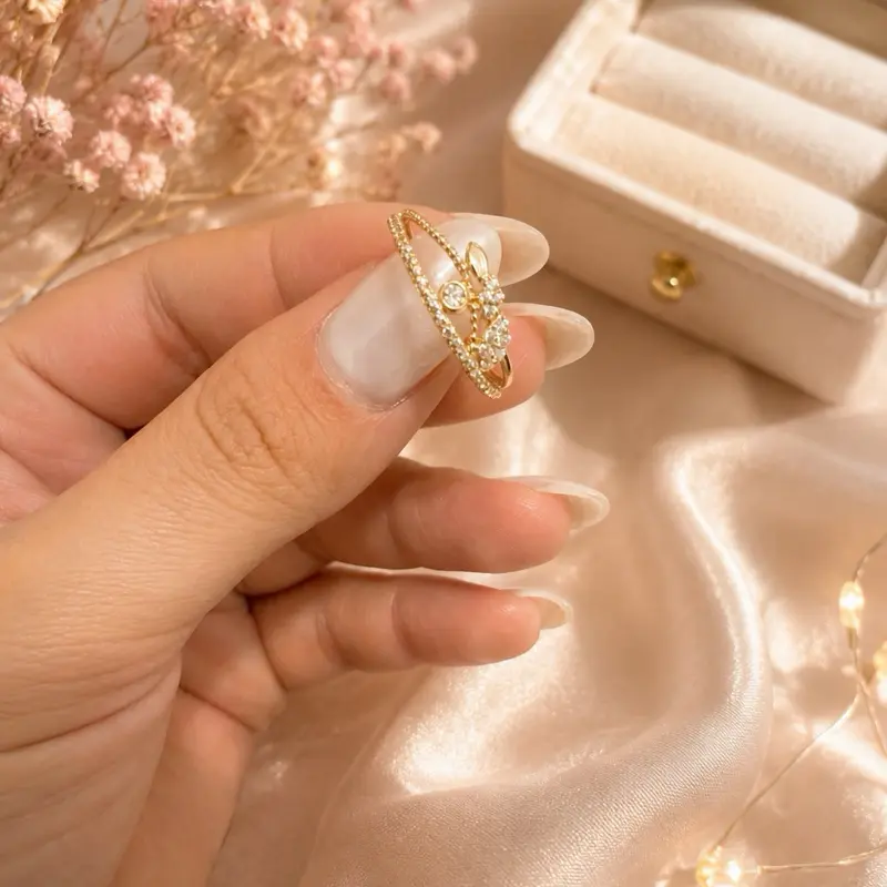 Anillo de mujer oro 10k joyería italiana