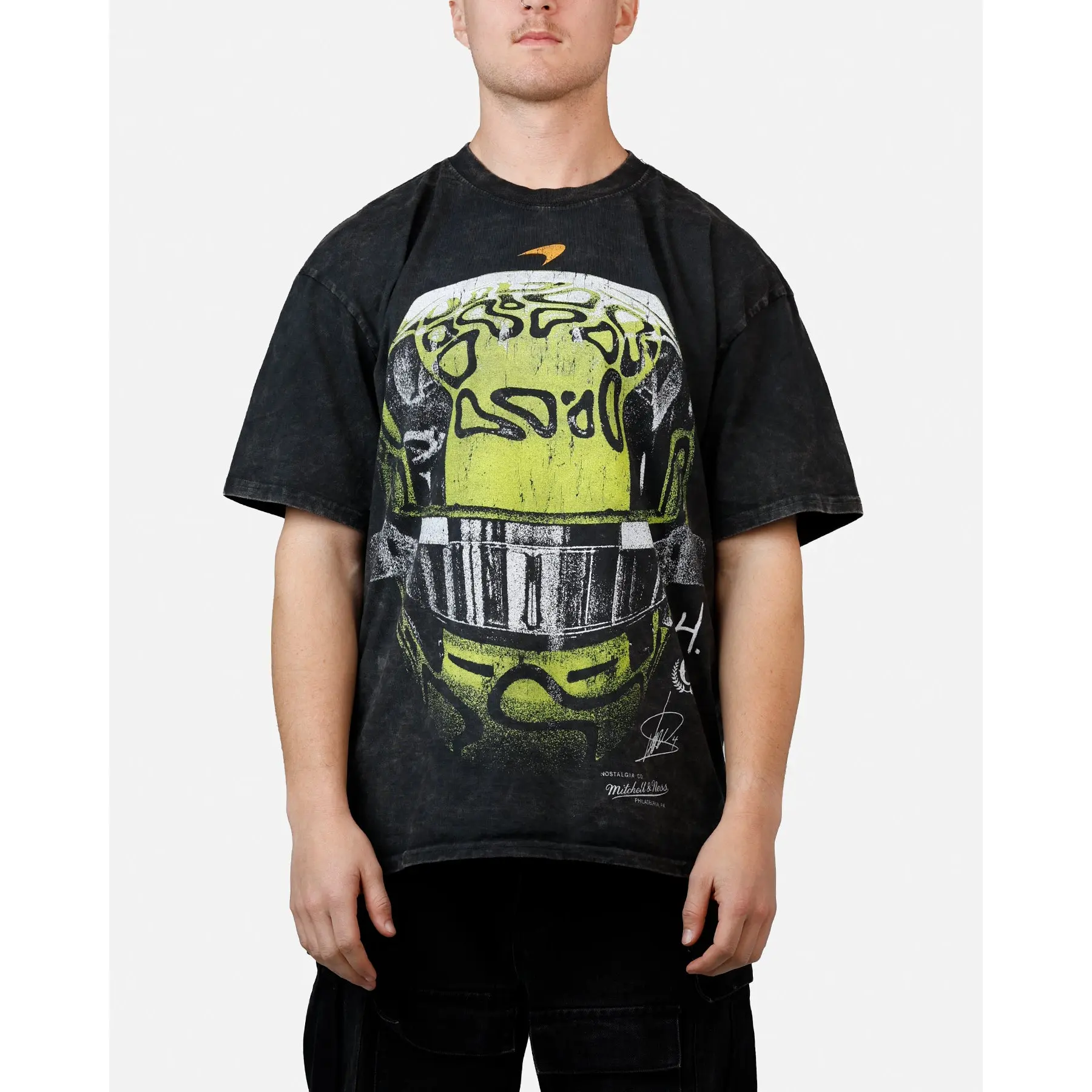 Culture Kings X Mclaren Lando Norris 'Vegas Grand Prix 2024' Helmet T-Shirt Black Acidwash
