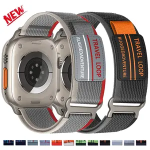 Track Loop Band for Apple Watch Ultra Wearable Sport Bands Smart Watch Accessories 49mm 44mm 45mm 46mm Iwatch Series 1-11 Se Nylon Strap Deployant Clasp