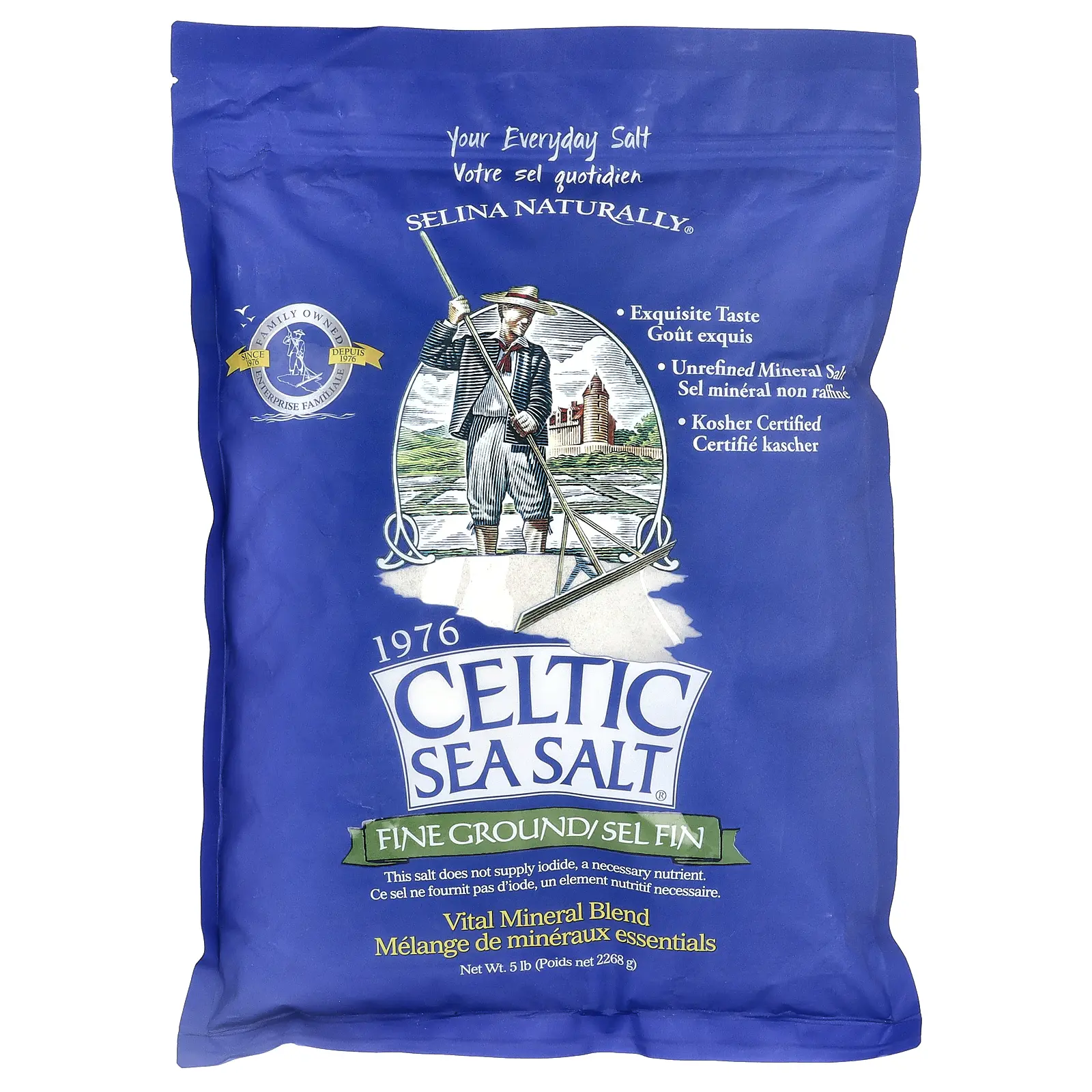 Celtic Sea Salt Fine Ground, Vital Mineral Blend, 5 lb (2,268 g)