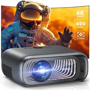 [Electric Focus/High Brightness]  Projector with WiFi and ,  1080P Real 400 ANSI Lumen, Outdoor Movie Projector, Max 300'' Display  Theater, for iOS/Android/TV Stick/HDMI/USB