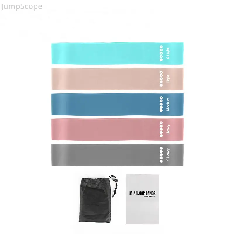 5 Levels Mini Loop Resistance Bands Set, Premium Latex Workout Bands for Glute, Portable Yoga Stretching Fitness Bands with Storage Bag