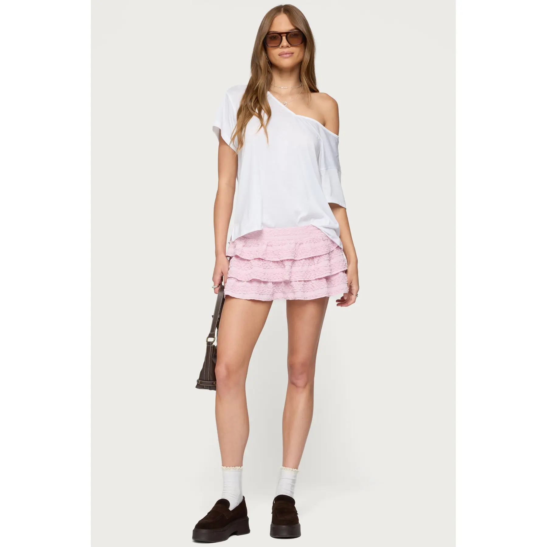 Margaux Textured Ruffle Mini Skort