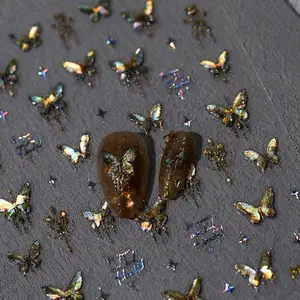 Gold Butterfly Nail Art stickers (416)