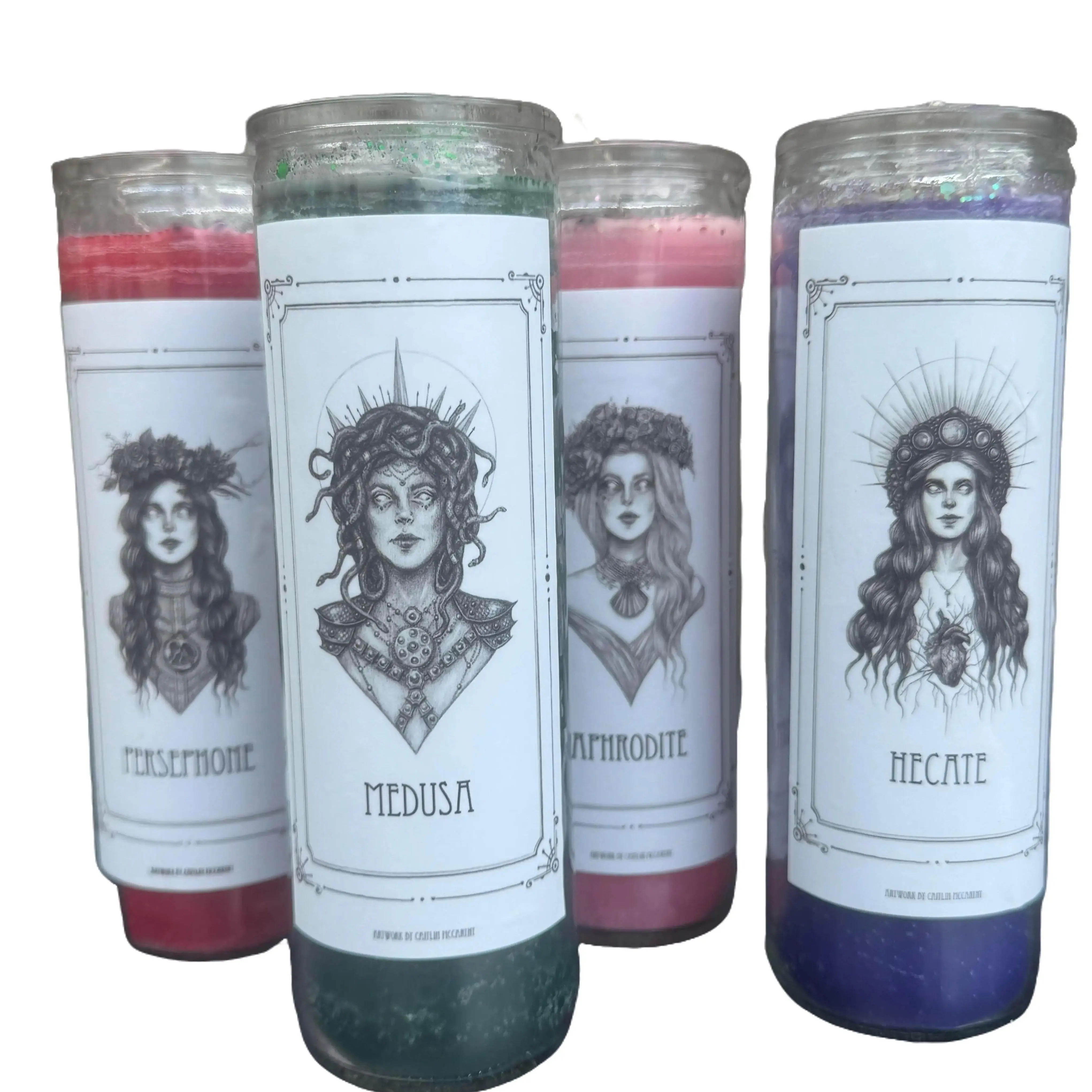 Amityville Apothecary Goddess Candle, Spiritual Devotional Luxury Candle with Crystals for Witchy Home Decor, Home Supplies Accent Piece, Spiritual Candles