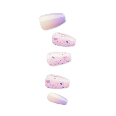 Impress Design No Glue Fake Press On Nails- All I Want | Design, Multicolor, Medium, Coffin, Manicure