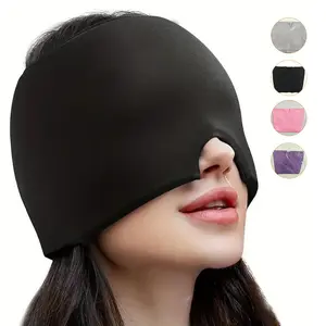 Cold Compress Gel Ice Hat, 1 Count Wearable Cold Pack Head Wrap, Reusable Hot & Cold Eye Mask, Elastic Face & Head Cold Compress Cover, Soft Design for All Skin Types