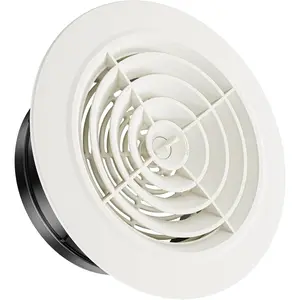 6 Inch Soffit Vent,Round Air Vent Cover with Louver, ABS Adjustable Ceiling Vent Covers for Living Room, Bathroom, Kitchen, Greenhouse, Ventilation System, White - Opening Size 5.75"