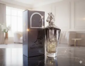 Maahir Platinum Cologne - 3.4oz - Men's Fragrance with Horse-Head Cap - Oriental-Woody Blend - Long-Lasting Eau De Parfum - Perfect for Evening Wear