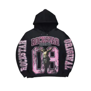 Fields Black Distressed Graphic Relaxed Hoodie