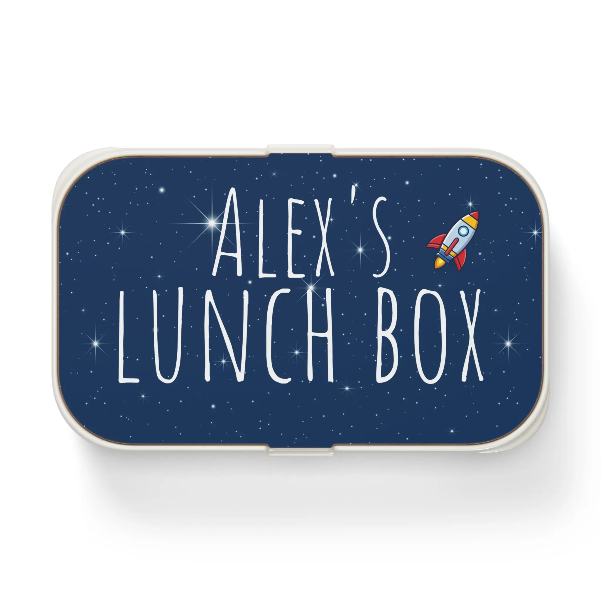 Personalized Rocket Space Name Bento Lunch Box | Kids Lunchbox