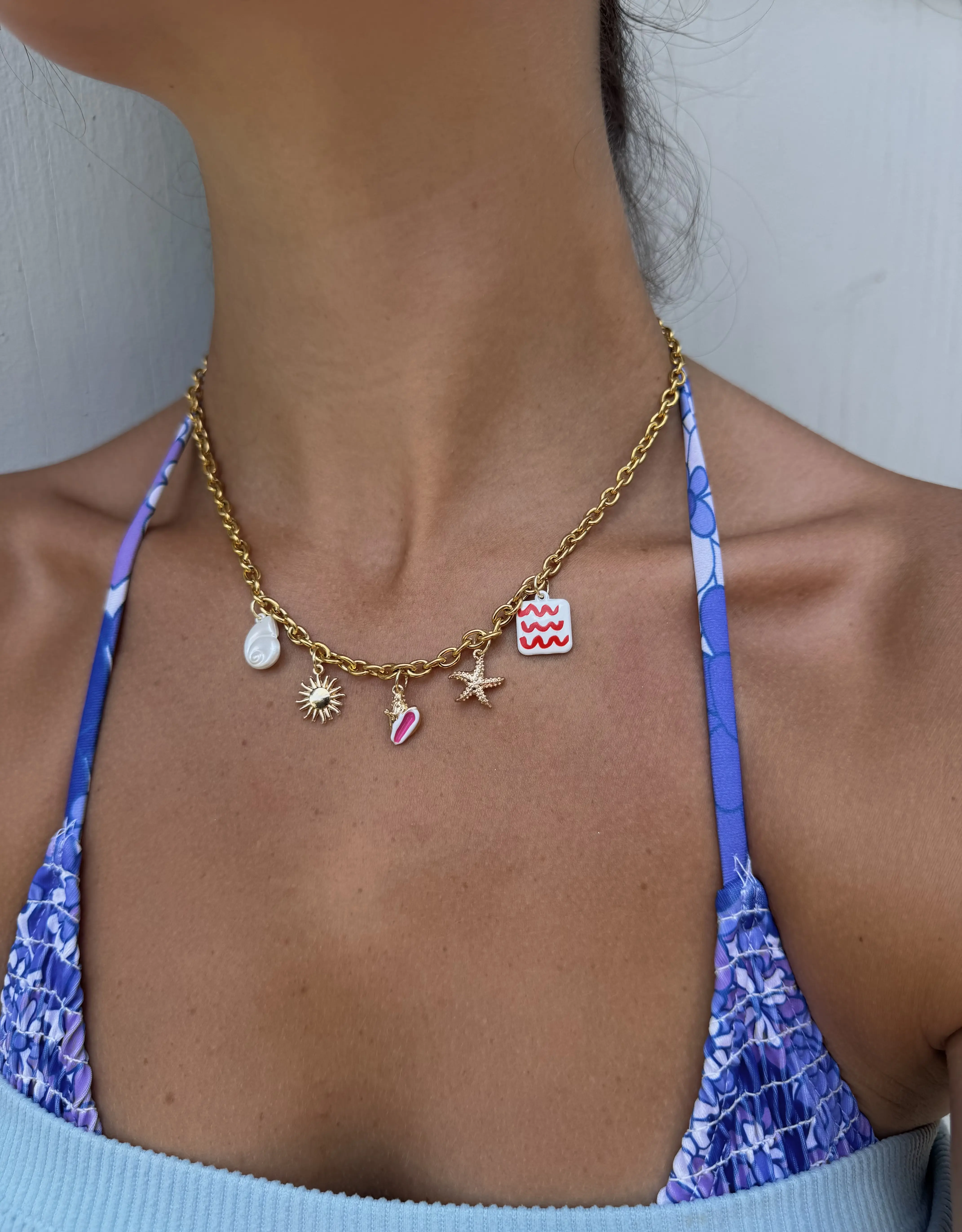Coastal Dream / Charm Necklace / Summer Necklace / Dangle Charm Necklace