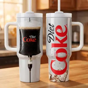 Diet Coke IV Bag Tumbler 40oz With Handle & Straw, Funny Soda Lover Gift, Sugar-free Diet Soft Drinkware, Feminine Travel Insulated Stainless Steel Mug, Fashionable Gift For People With Diabetes, People Who Want To Lose Weight, A Gift Diet Coke Addicts