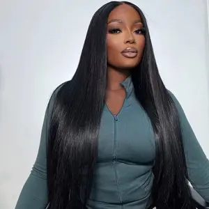 [28-32inches]OQHAIR 7x5 HD Wear Go Glueless Wig Pre Cut Lace Straight Human Hair Wigs Bleached Tiny Knots Lace Front Pre Plucked Hairline Vacation Long Human Hair Wig Outdoorfun dealsforyoudays