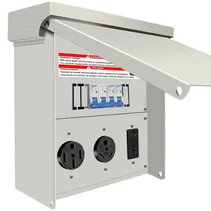 Loveinlast Temporary Power Outlet Panel,RV Electrical Outlet Panel with 20,30,50 Amp Receptacle Installed,with Breaker,Prewired and Unmetered,Weatherproof,Fit for motorhomes and Construction Sites