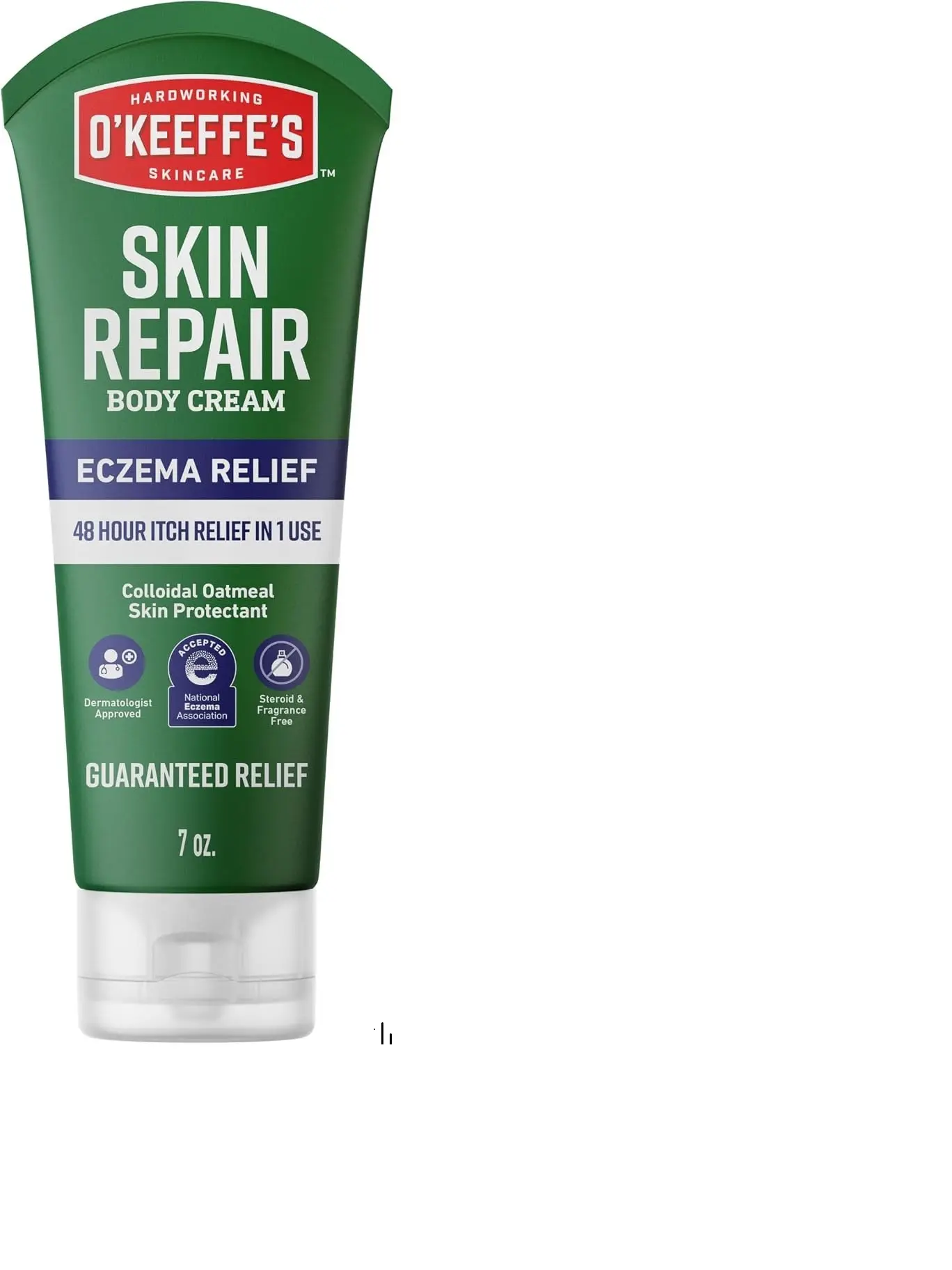O’Keeffe’s Skin Repair Eczema Relief Body Cream, 7oz Tube (Pack of 1) - 48 Hour Itch Relief in 1 Use