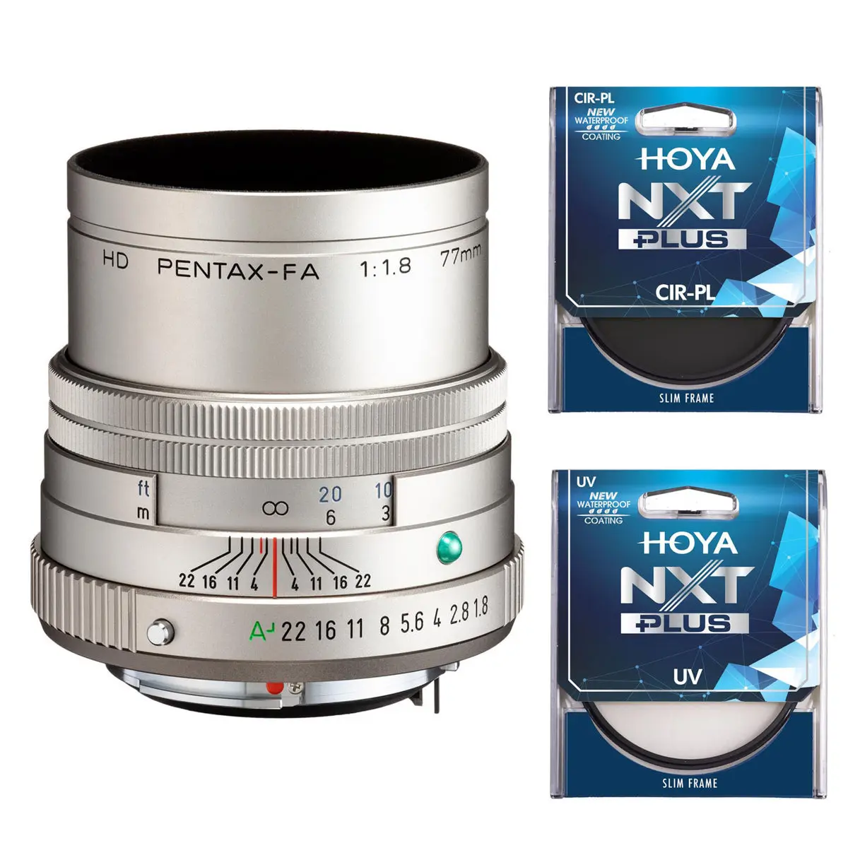 Pentax HD Pentax-FA 77mm f/1.8 Limited Lens, Silver, Bundle with Hoya 49mm UV+CPL Filter Kit