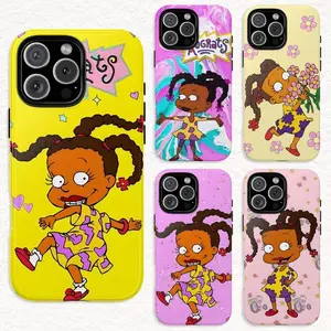 90s Cartoon Rugrats Susie Heavy Duty Tough Phone Case, Aesthetic Fun Design, Shockproof Drop Protection Cover for iPhone 11 12 13 14 15 16 17 Pro Max Plus