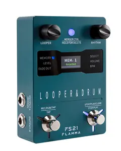 FLAMMA FS21 Stereo Guitar Looper Pedal & Drum Machine 2-in-1 with160 Minutes Loop Recording Capacity 100 Drum Grooves 10 Metronome Support Software Editing