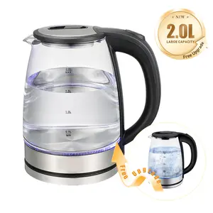 Electric Stainless Kettle, 1.8L/2L Household & Kitchen Appliances Hot Water Boiler with Wide Opening, LED Light, Auto Shut-Off, Boil Dry Protection and Glass-Steel Thermo Pot teapot strainer outdoorfun