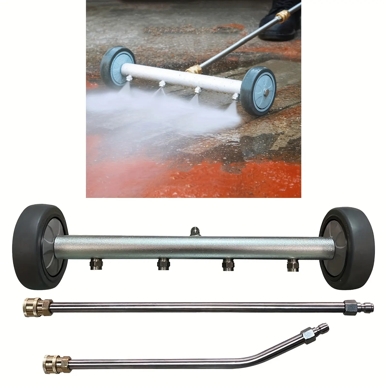 High-Pressure Washer Chassis Cleaner with Straight Extension Pole, Car Wash Machine High-Pressure Spray for Efficient Vehicle & Surface Cleaning