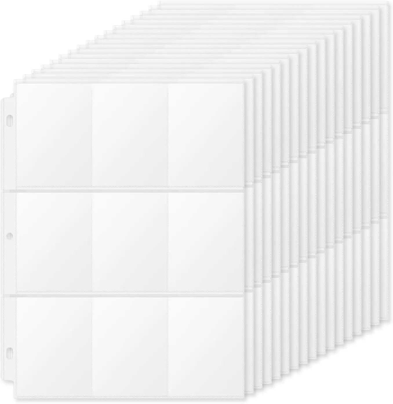 9-Pocket 3-Ring Binder Pages, 36-Pack Top-Loading Double-Sided Polypropylene Sleeves - Archival-Safe, Ultra-Clear, Acid-Free Storage for Standard-Size Sports Collectible Cards, Hassle-Free Organizing, Secure Protection, Easy Viewing