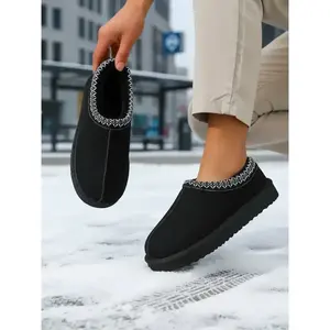 Unisex Fleece Lined Snow Boots, Winter Shoes, Round Toe Boots, Thick Sole Height Increase, Warm Comfortable Non-Slip Lightweight, Winter Commute Versatile, Large Size FriendlyRAIMENTRY