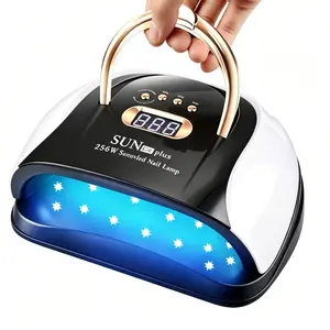 256W Portable UV LED Nail Lamp Handle Uv Light with 4 Timer Settings (10/30/60/99S) Professional Dryer Manicure Quick-Curing Gel Nail Polish Nail Art Tools Nail Accessories Salon Led Manicure Lamp Drying