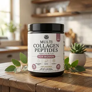 Multi Collagen Peptides Powder Types I II III V X - Multi Collagen Protein Powder with Hyaluronic Acid Biotin & Vitamin C - Supports Skin Hair Nails Joints & Gut Health - Keto Non-GMO Supplement