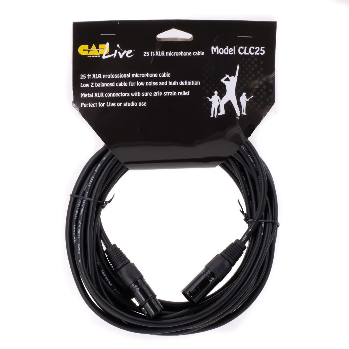 CAD CLC25-U Professional XLR Microphone Cable, 25 ft, Audio Gear with Metal Connectors and XLR Plug